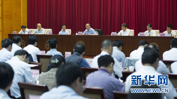 7月16日，中共中央政治局常委、中央紀委書記、中央巡視工作領導小組組長王岐山在北京出席2014年中央第二輪巡視工作動員部署會并講話。新華社記者黃敬文 攝 