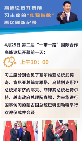 高峰論壇開幕前，習(xí)主席的“忙碌指數(shù)”再次刷新紀(jì)錄